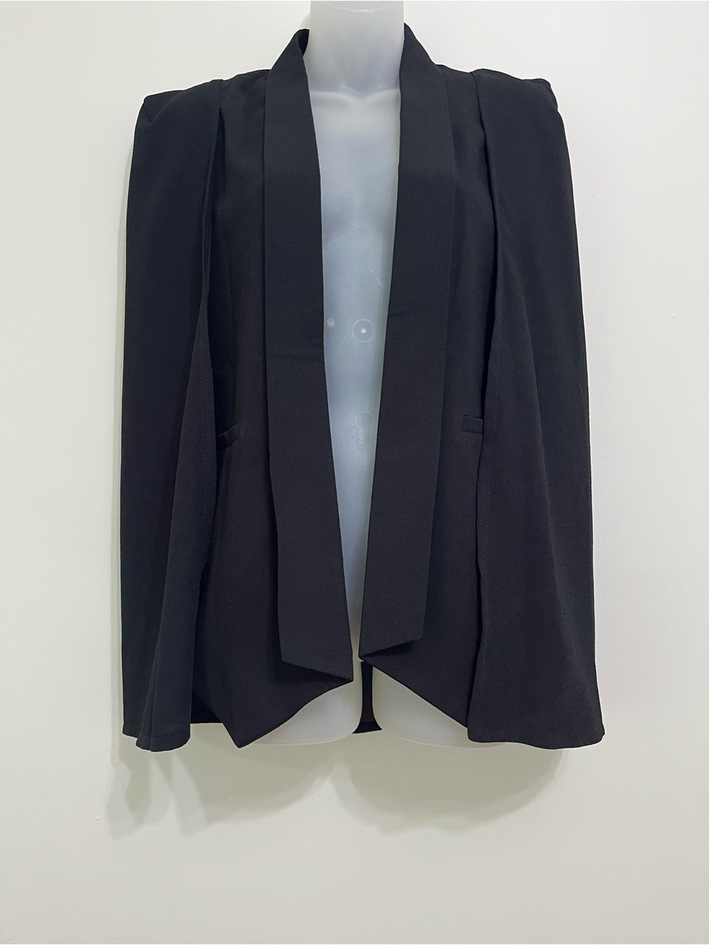 Sophie Rue Black Open-Front Draped Blazer